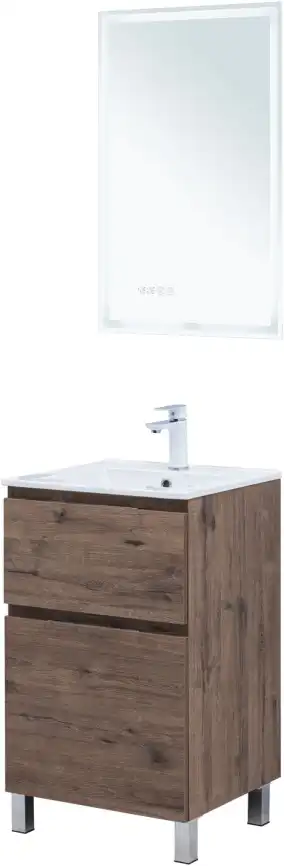 Тумба под раковину Aquanet Алвита New 50 напольная, дуб веллингтон табак, 344126 фото 10