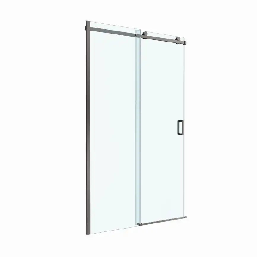 Душевая дверь BelBagno SOFT_CLOSE-2-BF-1-120-C-GM стекло прозрачное, профиль Оружейная сталь фото 11