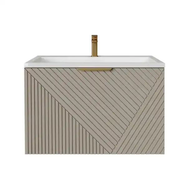 Тумба под раковину Grossman Блисс 70 подвесная, бежевый матовый (107051) фото 3