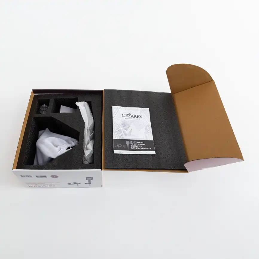 Смеситель для ванны и душа Cezares LINER-VD-GM, Оружейная сталь фото 6