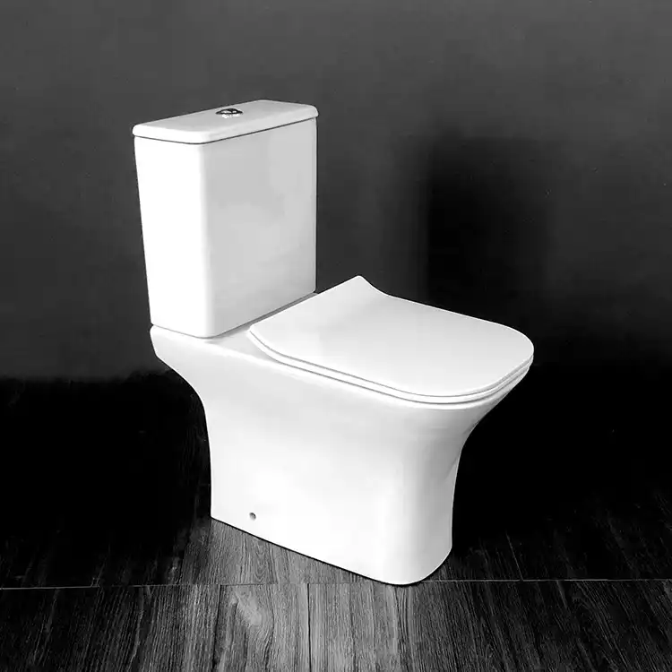 Унитаз-компакт CeramaLux 1215-1А, безободковый, с бачком и сидением микролифт Белый фото 1