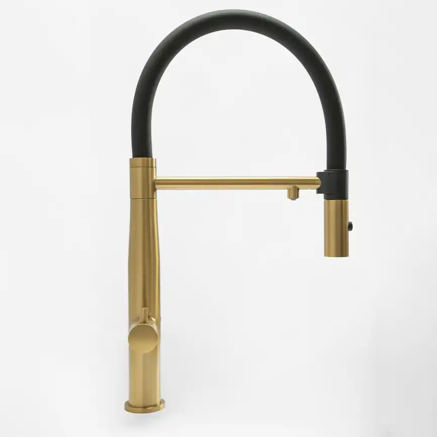 Смеситель для кухни с гибким изливом AVS PureRiver брашированное золото, 811-170-BG фото 2
