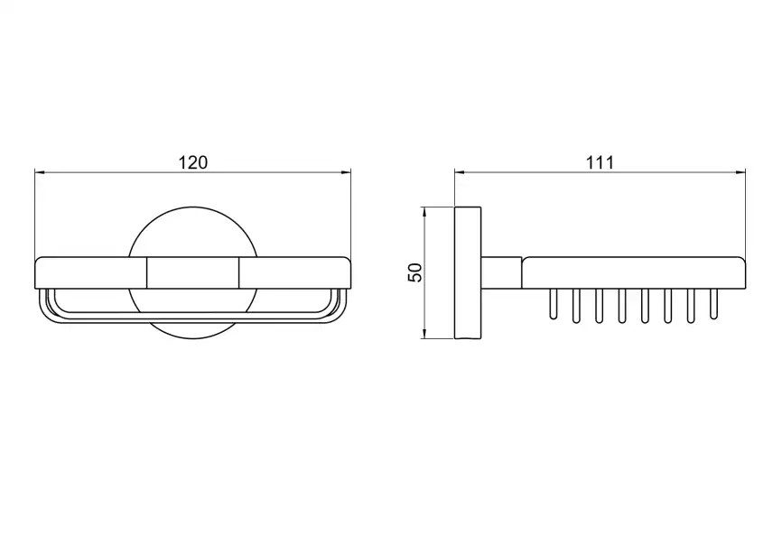 Мыльница для ванной Aquatek Бетта AQ4633BGM, Оружейная сталь фото 2