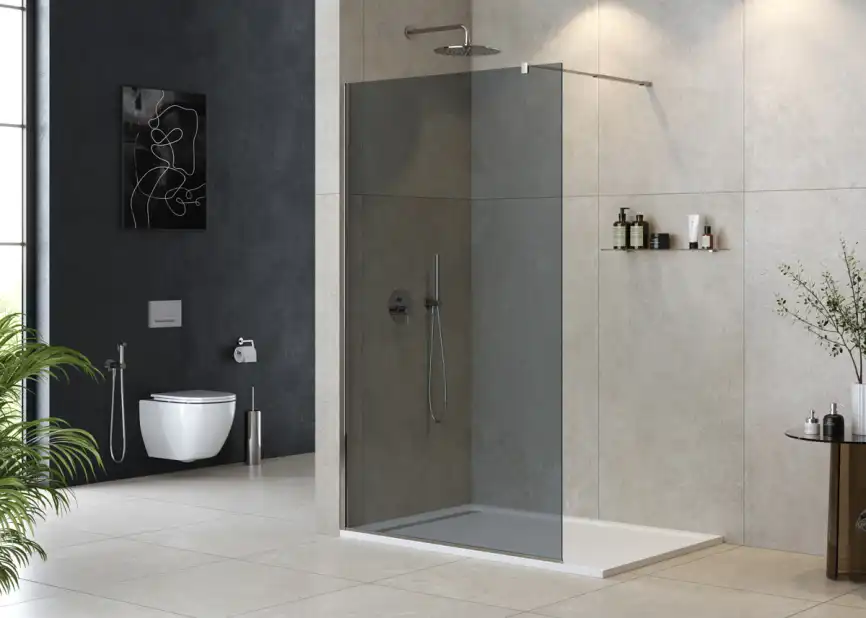 Душевая перегородка CEZARES LIBERTA-L-1-120-GR-Cr стекло Тонированное (графит), профиль Хром фото 1