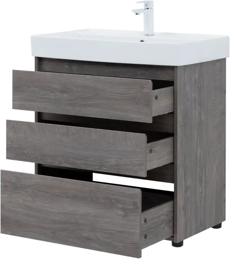 Тумба под раковину Aquanet Nova Lite 75 дуб рошелье (3 ящика) 302473 фото 9