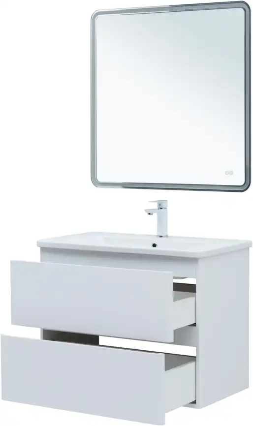 Тумба под раковину Aquanet Эмбер 80 белый матовый 330467 фото 7