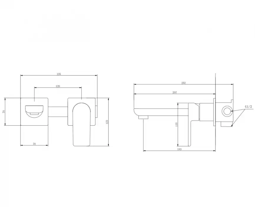 Смеситель для раковины Abber Weiss Insel AF8082 встраиваемый, с внутренней частью, Хром фото 3