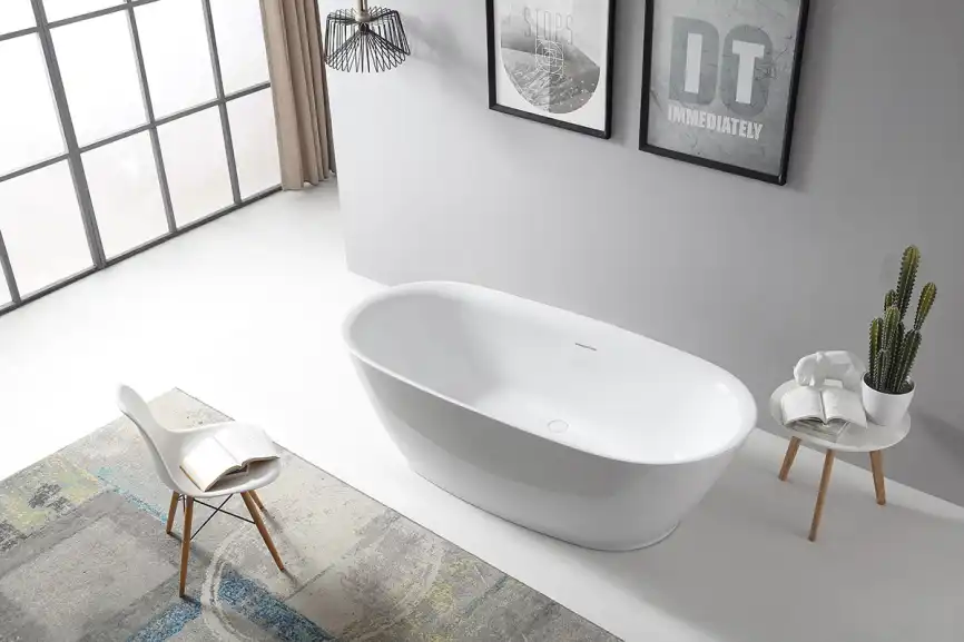 Акриловая ванна Abber 180х84 AB9205, отдельностоящая, Белая глянцевая фото 2