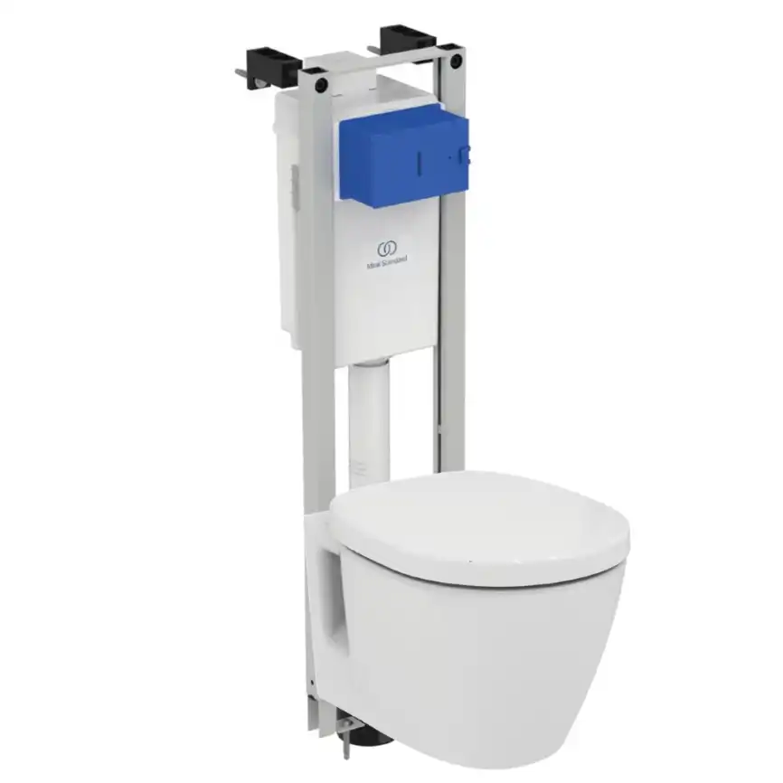 Комплект унитаза с инсталляцией Ideal Standard W220101 с сиденьем Микролифт без клавиши смыва фото 1