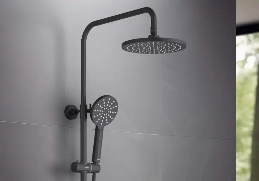 Душевая система Aquatek ЕВРОПА AQ2343MB с термостатом, Черный матовый фото 7