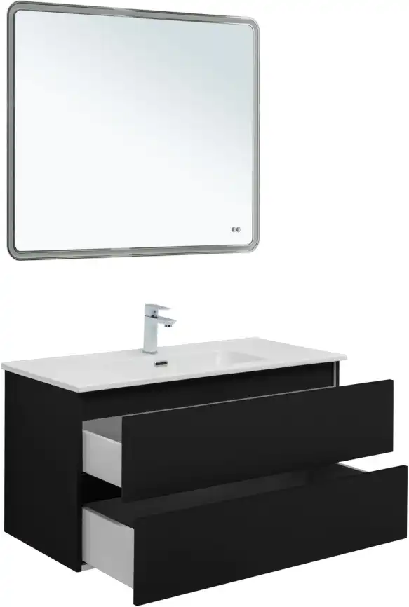 Тумба под раковину Aquanet Вега 2.0 100 маренго, подвесная, 337945 фото 4