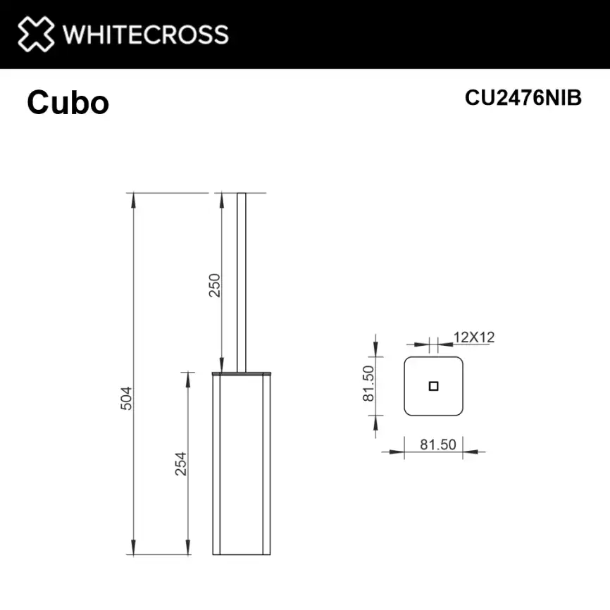 Ершик для унитаза Whitecross CUBO nickel brushed, CU2476NIB, Никель брашированный фото 2