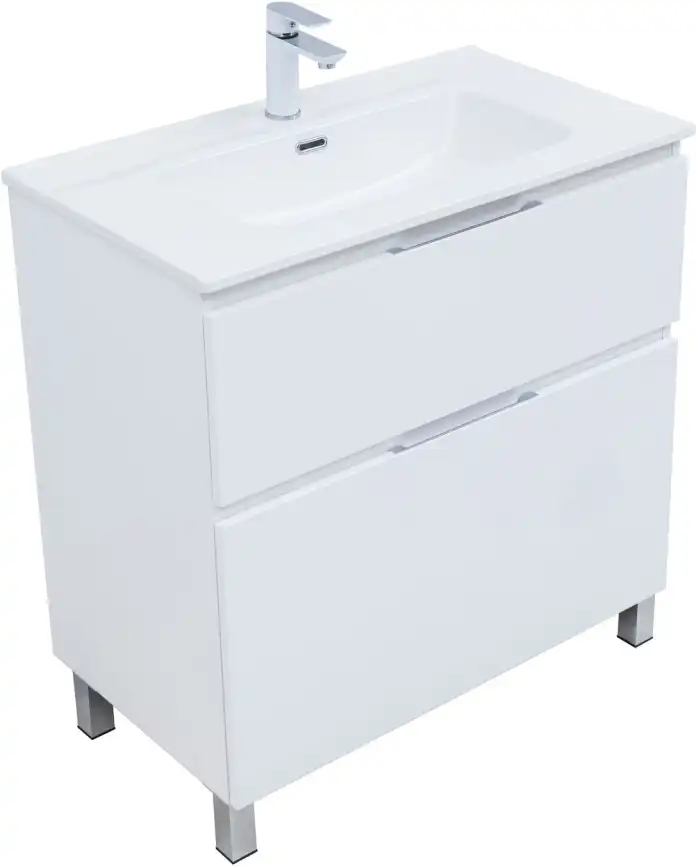 Тумба под раковину Aquanet Алвита New 80 напольная, белый матовый, 344134 фото 5