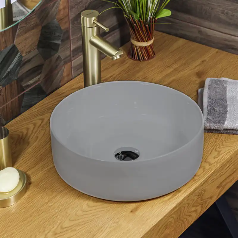 Раковина накладная Azario 346х346х114 AZ-3134-MFG SP, цвет Серый фото 2