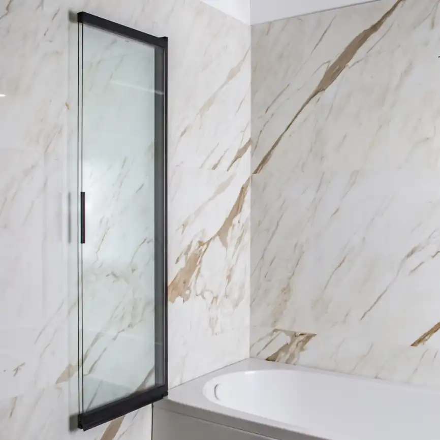 Шторка на ванну AVS Слайдер Плюс 80 профиль черный, стекло прозрачное, 803-0011-150-82-BM-T фото 8