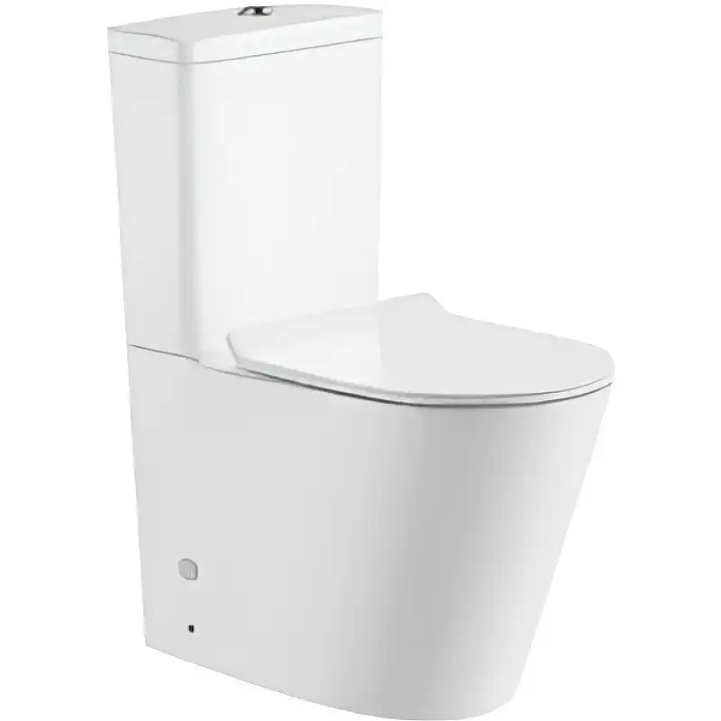 Унитаз-компакт CeramaLux 2179-1, безободковый, с бачком и сидением микролифт Белый фото 1