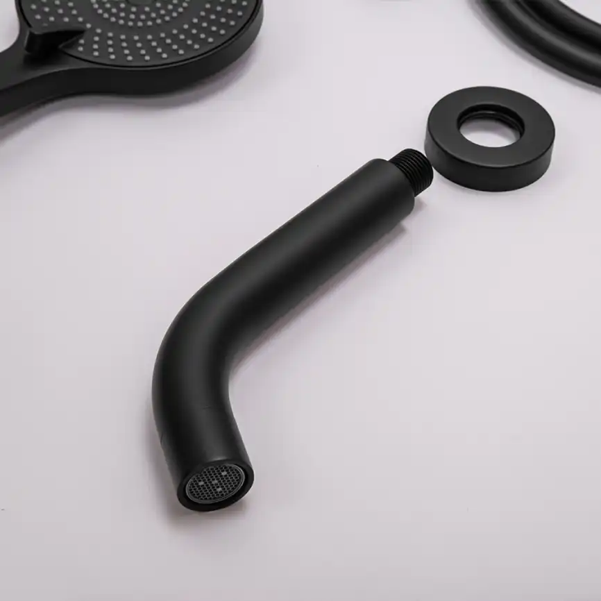 Встраиваемая душевая система AVS SLIMMER 811-141-MB с изливом, черный матовый фото 7