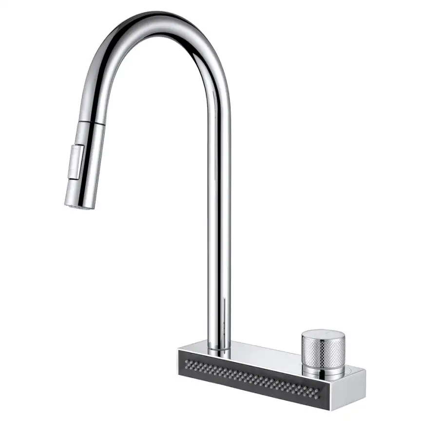 Смеситель для кухни Abber Wasser Kreis AF8114 с выдвижной лейкой, Хром фото 1