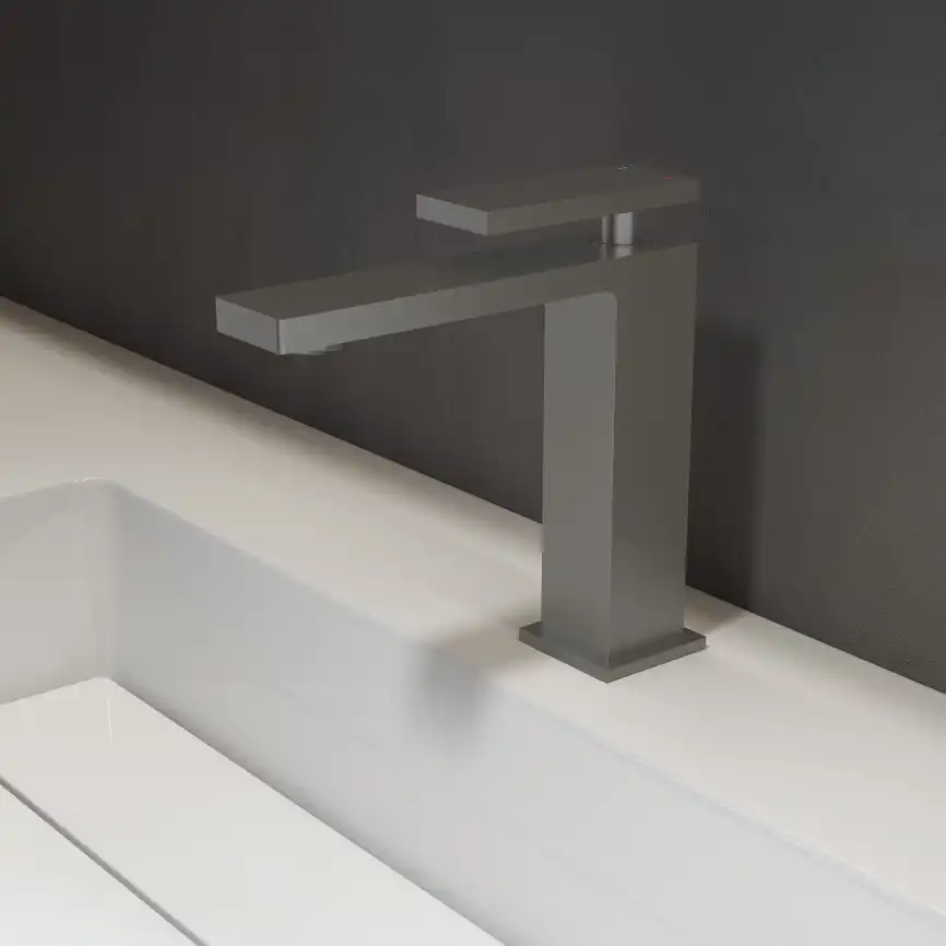 Смеситель для раковины Vincea Dice VBF-2DS1GM однорычажный, вороненая сталь фото 1