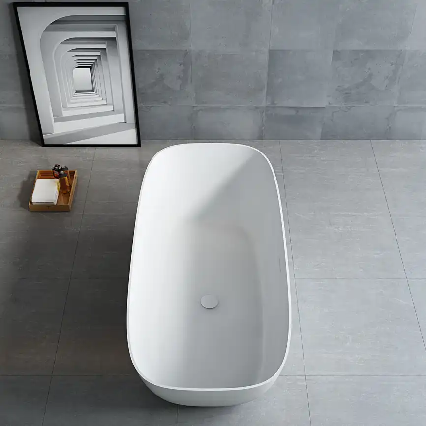 Ванна из искусственного камня Vincea 170х70 VBT-6S02MW отдельностоящая, Белая матовая фото 3