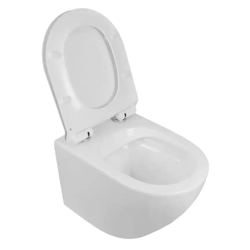 Подвесной унитаз безободковый Azario Grado  AZ-0046N , с сидением микролифт, цвет белый фото 6