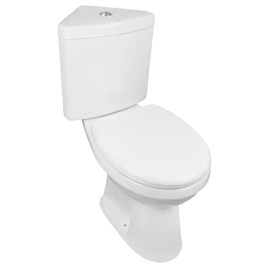 Унитаз - компакт угловой Creo Ceramique PROJECT 660х395х755, микролифт, белый фото 1