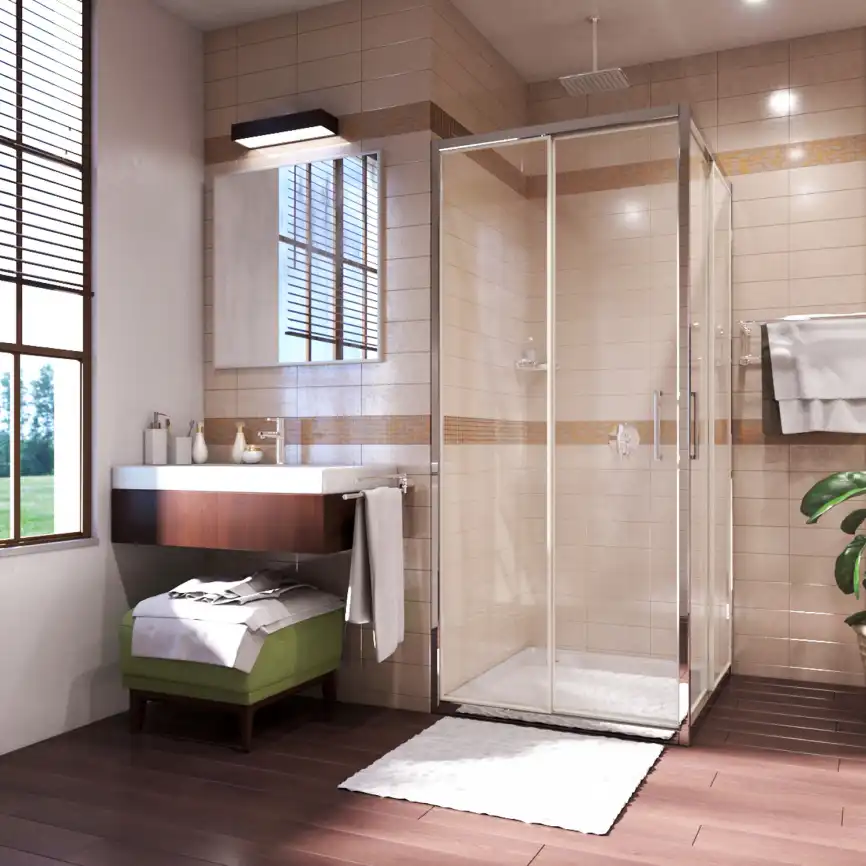 Душевой уголок WasserKRAFT Main 41S 90х90 41S03 профиль Хром стекло Прозрачное фото 2