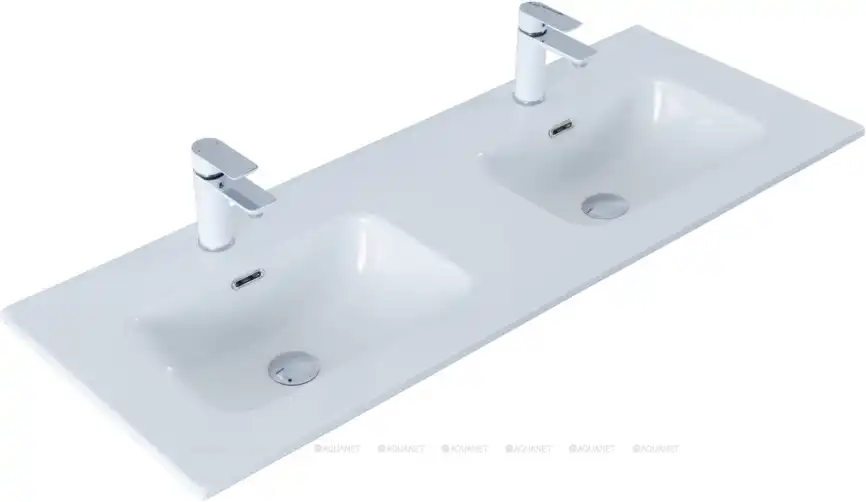 Раковина Aquanet Flat 120 254367 прямоугольная, Белая глянцевая фото 6