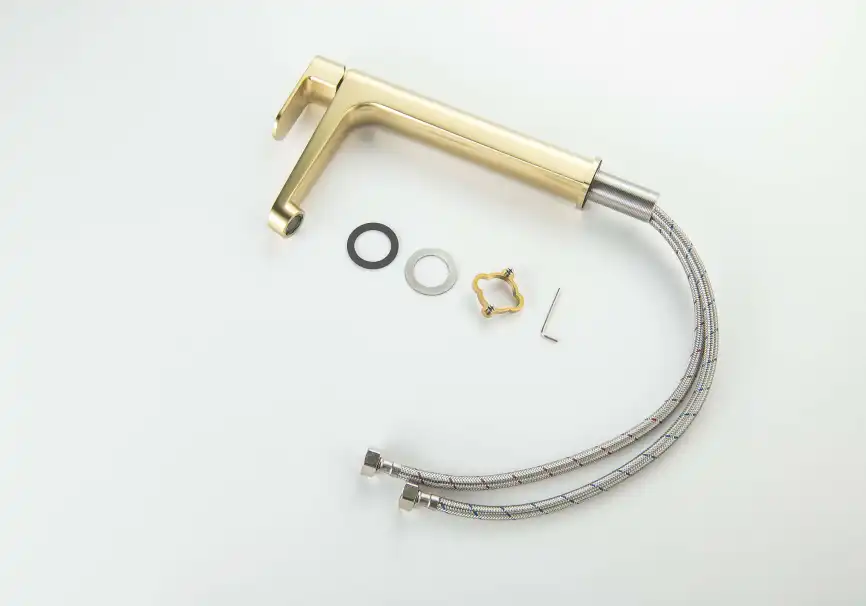 Смеситель для раковины Aquatek Оберон AQ1204BG, Золото матовое фото 3