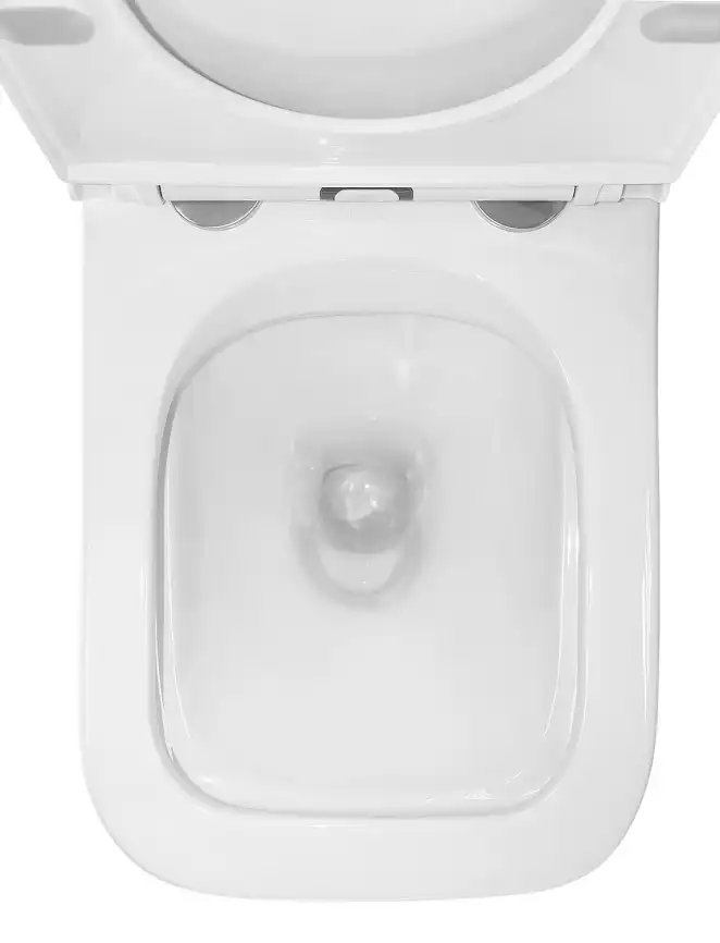 Унитаз-компакт Azario Quadro AZ-2175 напольный, безободковый, в комплекте с бачком и сиденьем микролифт, Белый глянцевый фото 7