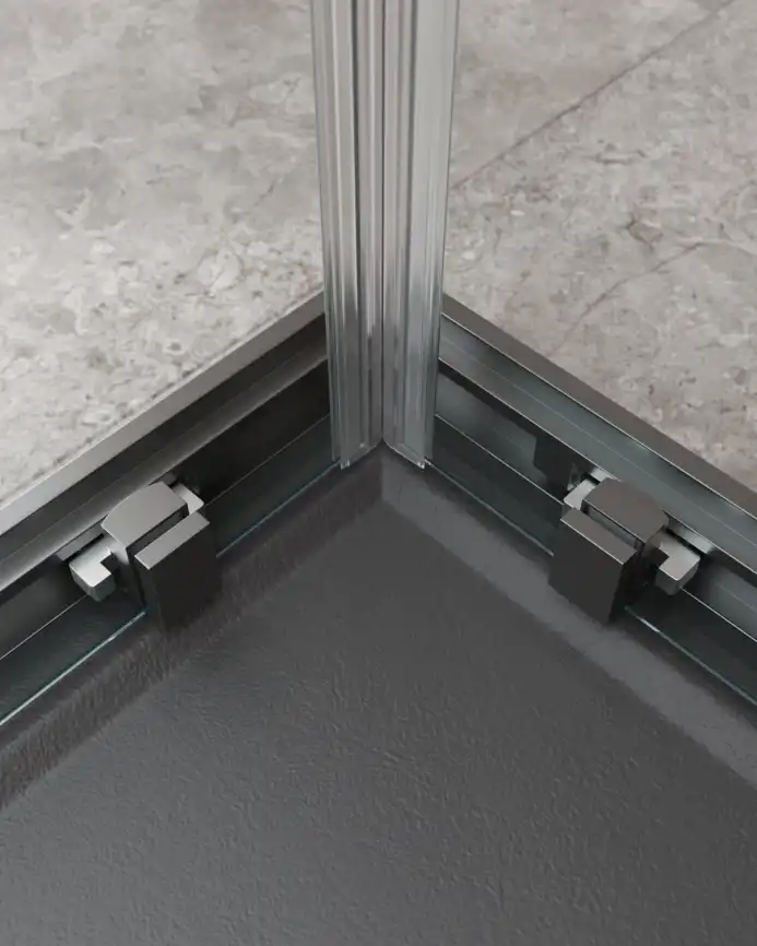 Душевой уголок CEZARES MOLVENO-A-2-100-C-GM-IV стекло Прозрачное, профиль Оружейная сталь фото 4