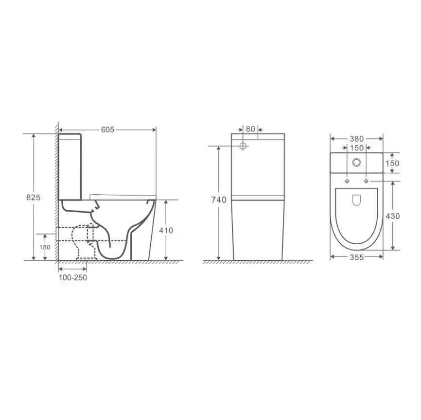 Напольный унитаз Grossman GR-4450BMSQ безободковый, смыв торнадо, Черный матовый фото 8
