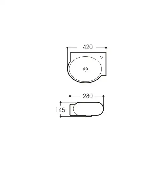 Раковина Aquatek 42х28х14,5 AQ5304-00 подвесная, угловая, Белая фото 2