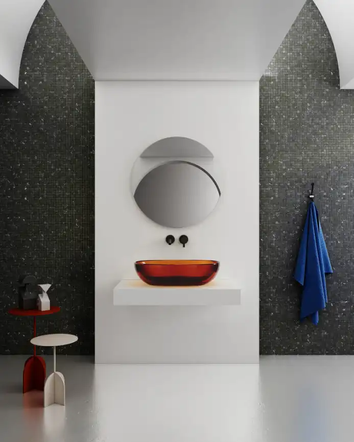 Раковина накладная ABBER KRISTALL 60х40х15,5 AT2805Opal, овальная, коричневая фото 4