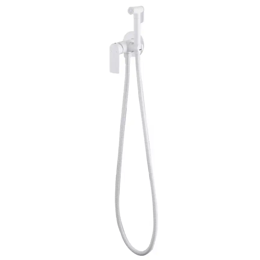 Смеситель ABBER Weiss Insel AF8025W с гигиеническим душем, белый фото 2