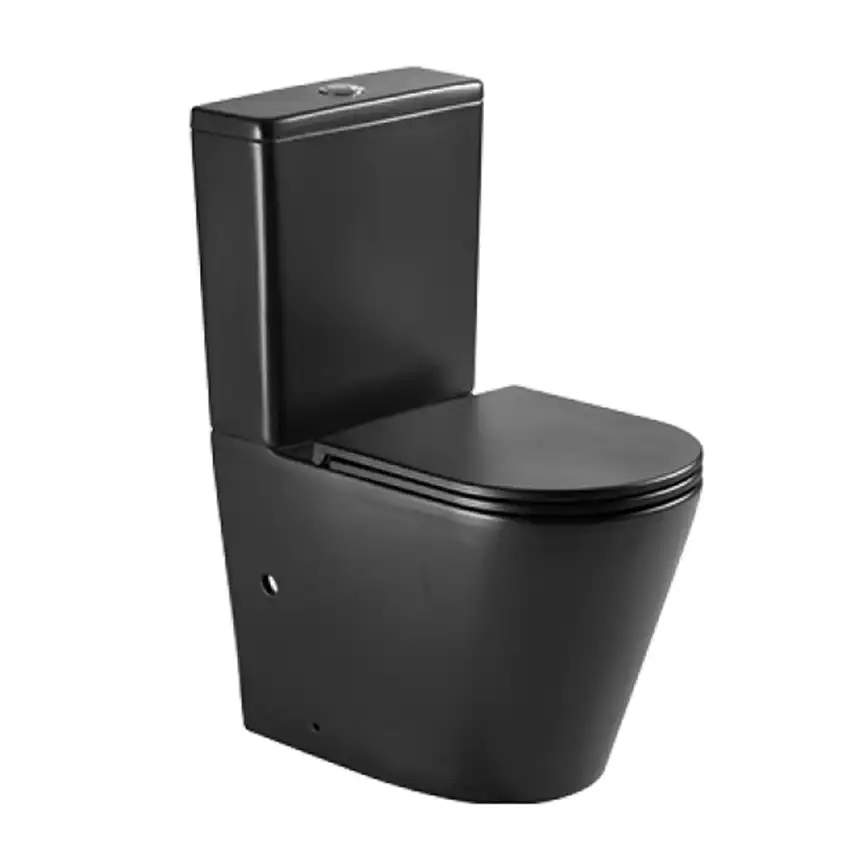 Унитаз-компакт AVS Фотон 801-0002-N-T2-MB безободковый, со смывом Торнадо, черный матовый фото 1