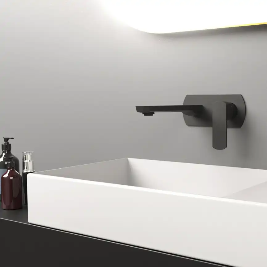 Смеситель для раковины Vincea Next VBFW-1N1MB встраиваемый однорычажный, черный фото 2