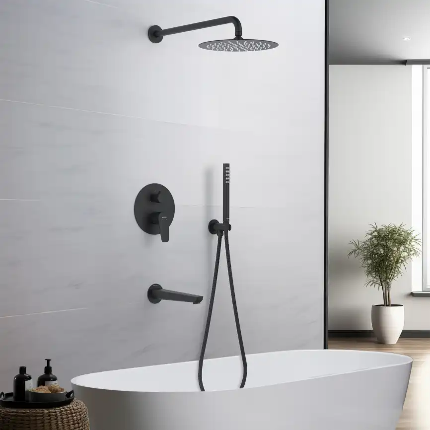 Душевая система Aquatek БЕТТА AQ1173MB, Черный матовый фото 8