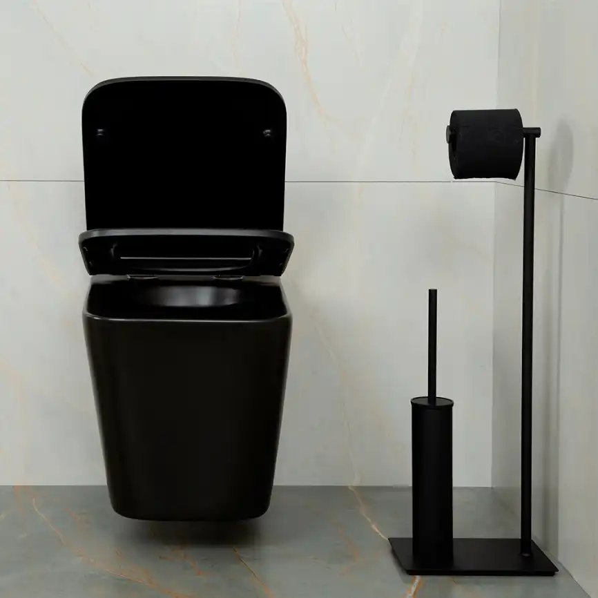 Унитаз подвесной AVS Куб 801-0035-P-R-MB безободковый, черный матовый фото 8