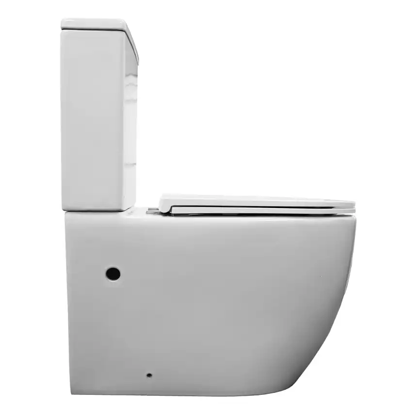 Унитаз напольный Azario VERONA AZ-8301 безободковый, смыв Торнадо, с бачком и сидением микролифт, Белый глянцевый фото 11