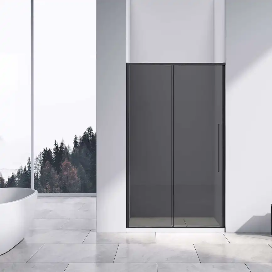 Душевая дверь Vincea Slim-N 130 см, VDS-4SN130CGB, профиль Черный, стекло Тонированное фото 1