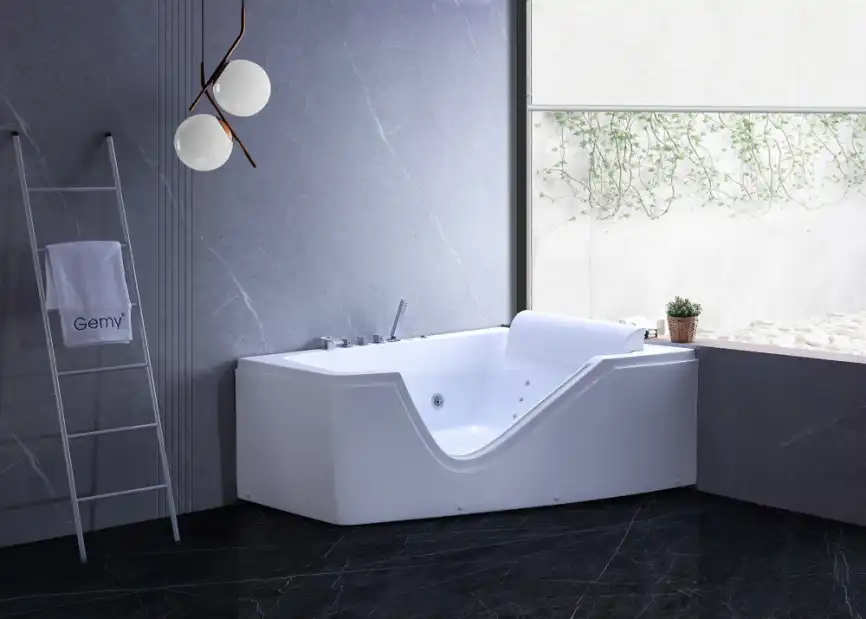 Акриловая ванна Gemy G9056 B R 170х130 с гидромассажем, правая фото 3