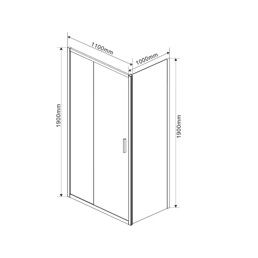 Душевой уголок Vincea Garda 110х100 VSR-1G1011CL, дверь раздвижная, профиль хром, стекло прозрачное фото 5