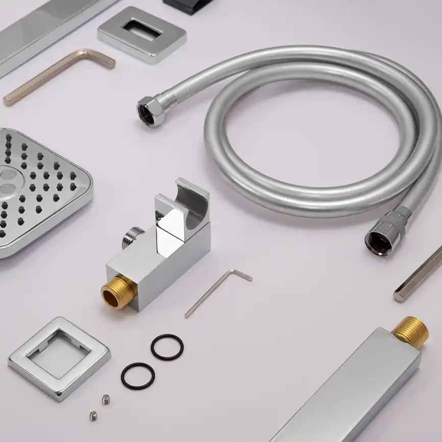 Встраиваемая душевая система AVS CUBE 811-241-CR с изливом, хром фото 8