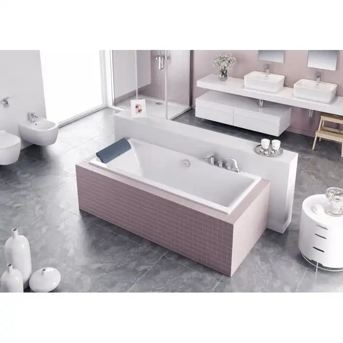 Акриловая ванна Excellent Pryzmat Slim 160х75 WAEX.PRY16WHS с тонким бортом, встраиваемая, Белая фото 6