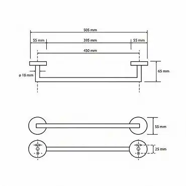 Полотенцедержатель 50 cм BEMETA DARK Черный матовый 104204020 фото 2