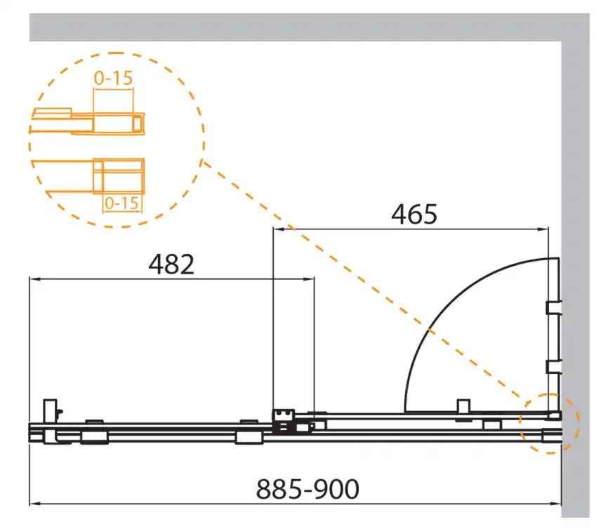 Шторка для ванны Cezares STREAM 90 см, STREAM-VFS-11-90/150-C-Cr, профиль Хром, стекло Прозрачное фото 2