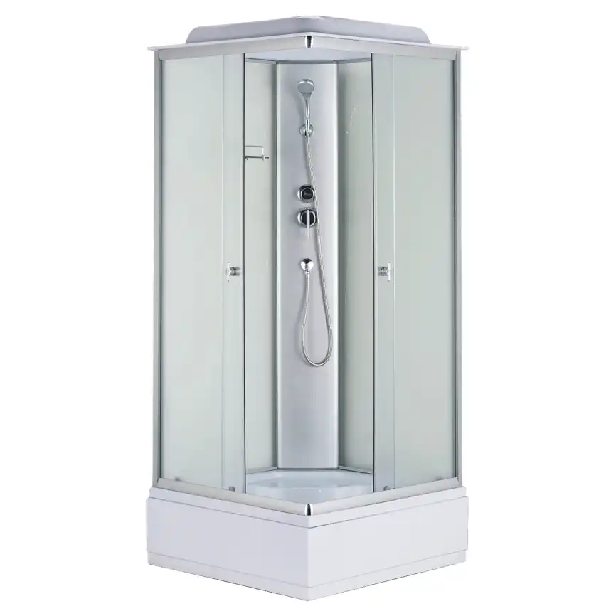 Душевая кабина Loranto 90х90 CS-990ETM/W-90, средний поддон, цвет профиля матовый хром фото 1