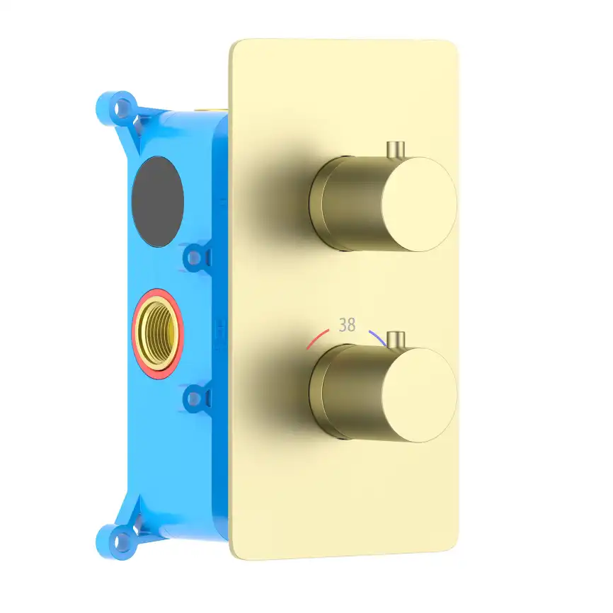 Смеситель для ванны Aquatek Европа AQ1392BG термостатический, Золото матовое фото 1