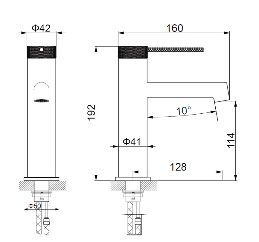 Смеситель для раковины Vincea Rim VBF-2RM1GM однорычажный, вороненая сталь фото 3